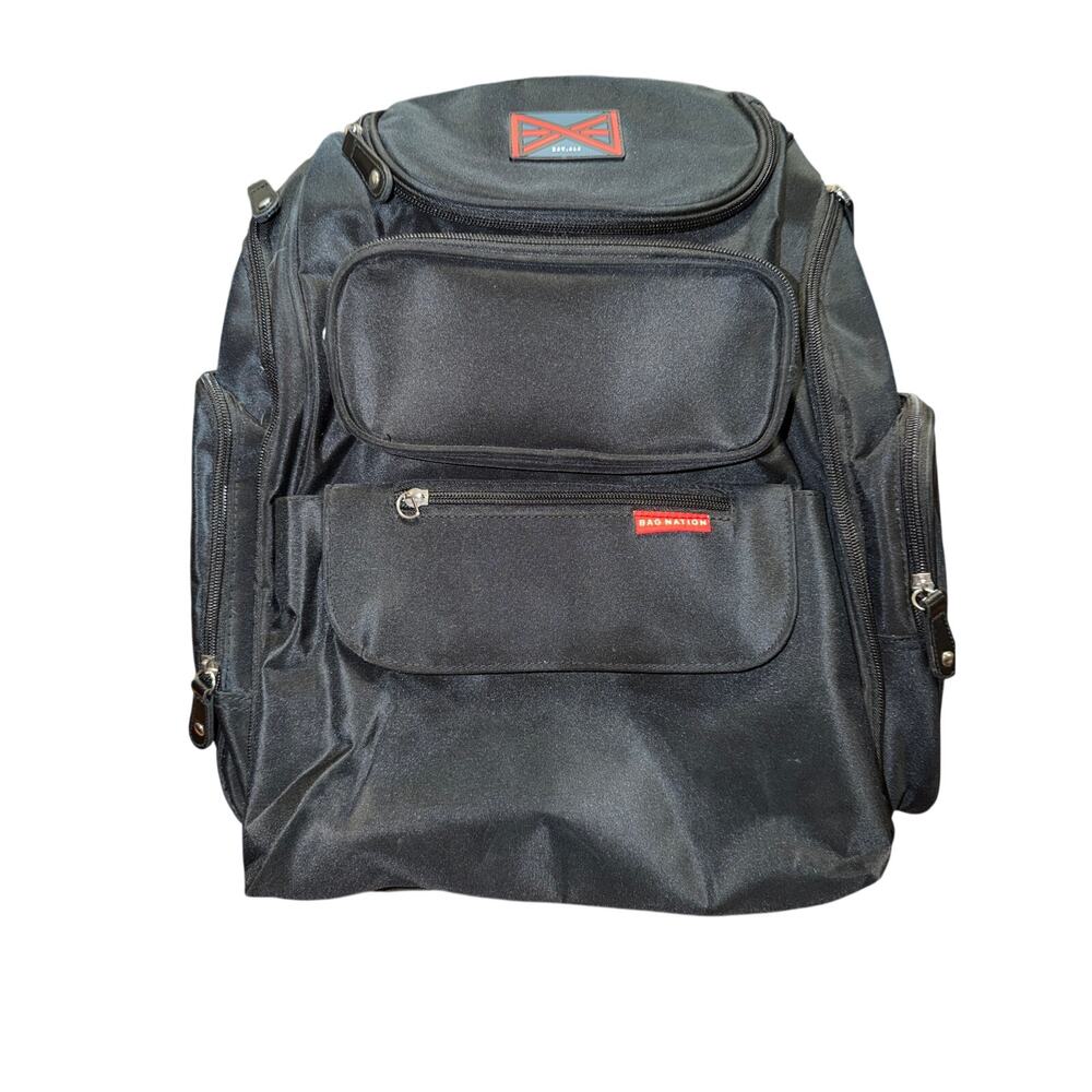 Bag Nation Extra Large Black Diaper Bag Backpack with Changing Pad